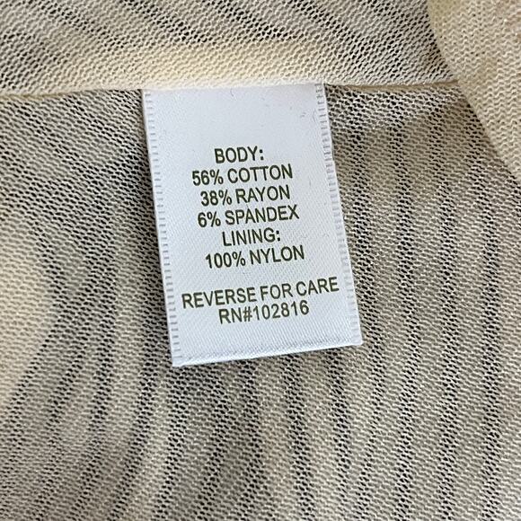 Garnet Hill Striped Short Sleeve Dress Cream Gray Stripe sz 16 - Picture 6 of 7